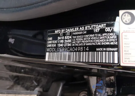 2012 Mercedes-Benz Cls 63 Amg from USA, damaged, VIN WDDLJ7EB9CA049814